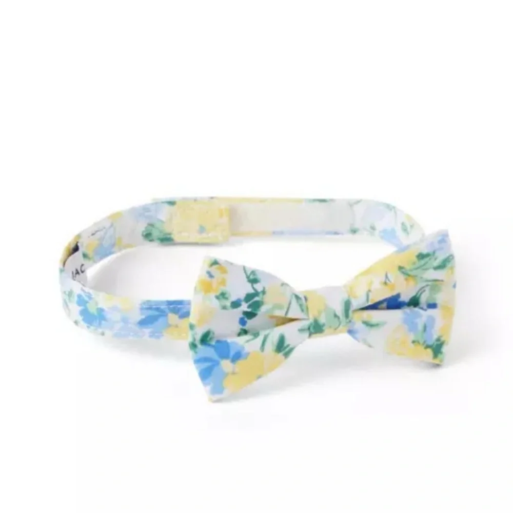 Janie and Jack Yellow/Blue Floral Bowtie Size 0-24 Months